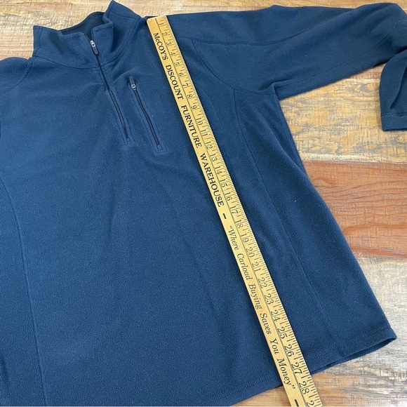 L L Bean 1/4 Zip Men Large Tall Blue Trail Fleece Pullover Lightweight Gorpcore - Picture 6 of 8